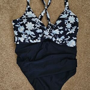 Cupshe Blue Floral One Piece
